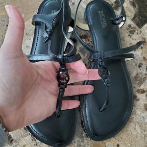 Michael Kors black leather flats